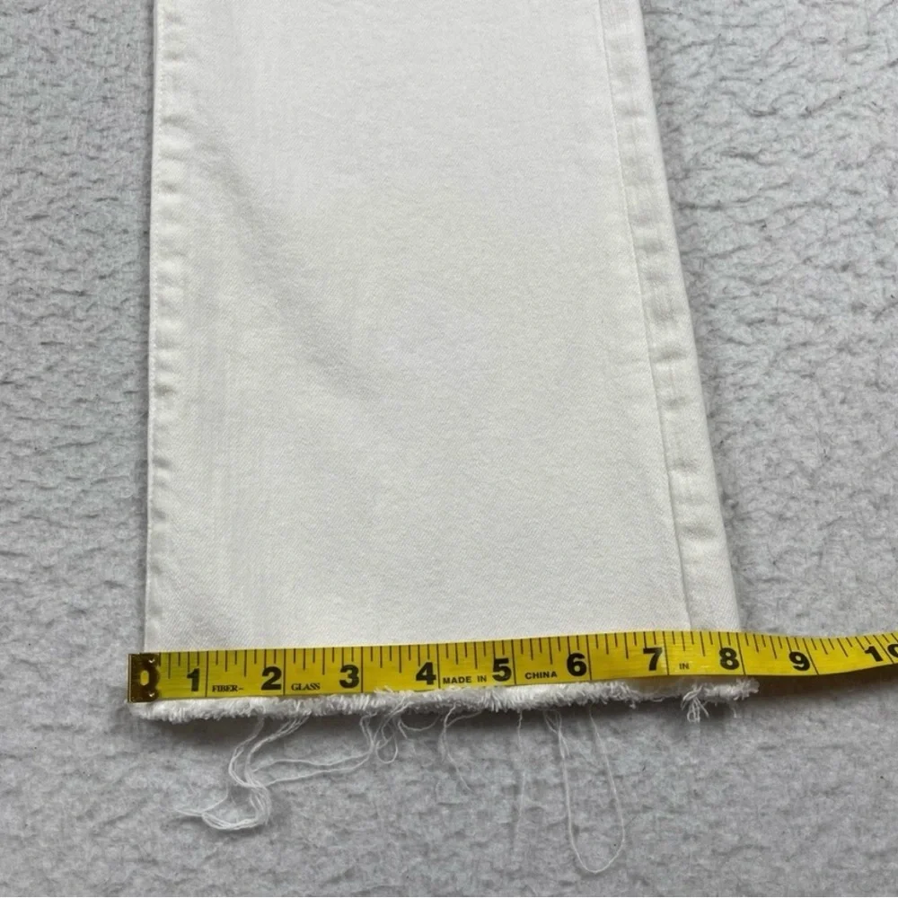 Mother Jeans Womens 29 White Denim High Rise Flare Hustler Ankle Fray Coastal - Picture 5 of 11